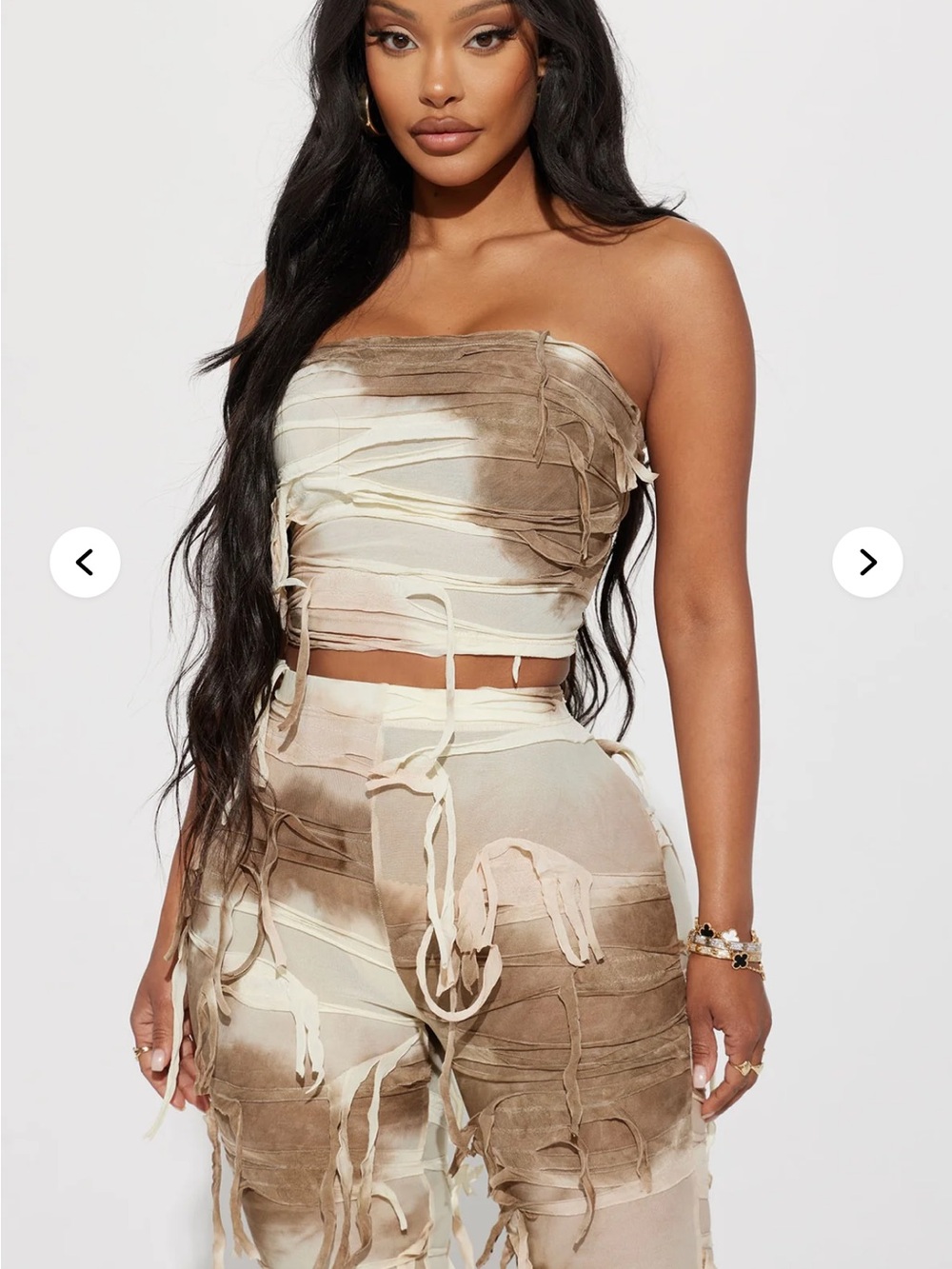 Fashion Nova / Always Distressed Pant Set - Mocha/combo
Size: L